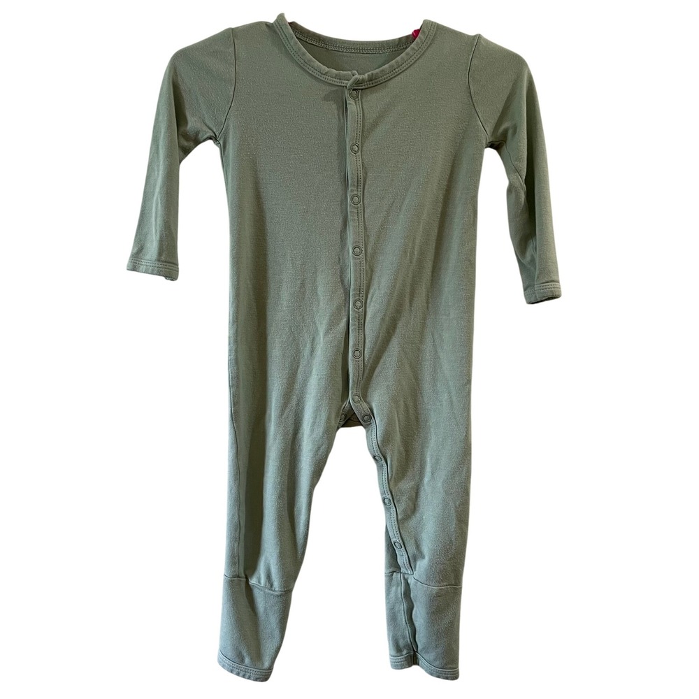 Kyte Baby Romper Sage Green Snap Bamboo Rayon Kids 6-12M Unisex